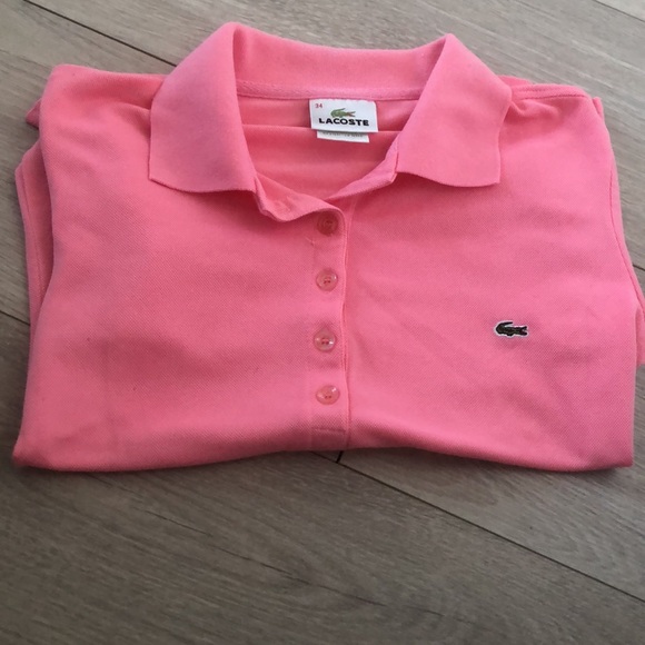Lacoste | Pink Short Sleeved Collared Shirt | Unisex Pink Polo Shirt For Teens - Picture 7 of 8